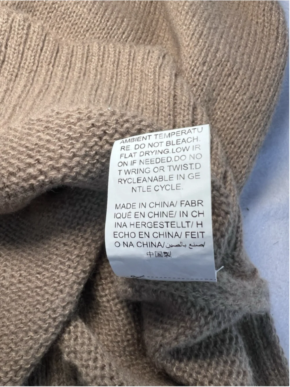 Sweater Vest V-neck Sleeveless Tan Beige Cable Knit High Low Hem No Tag Size